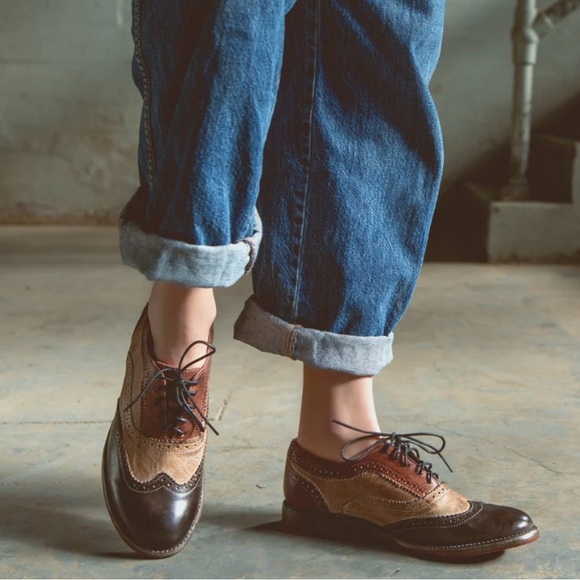 NWT! Bed Stu Lita Cobbler Series Brogue Oxford in Distressed Starry Night Rustic
